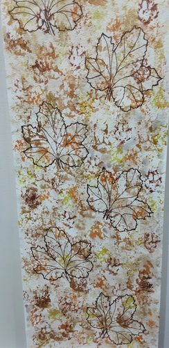 Janet S. Autumn wallpaper, watercolour shimmer & pearlescent paints & watercolour pens.